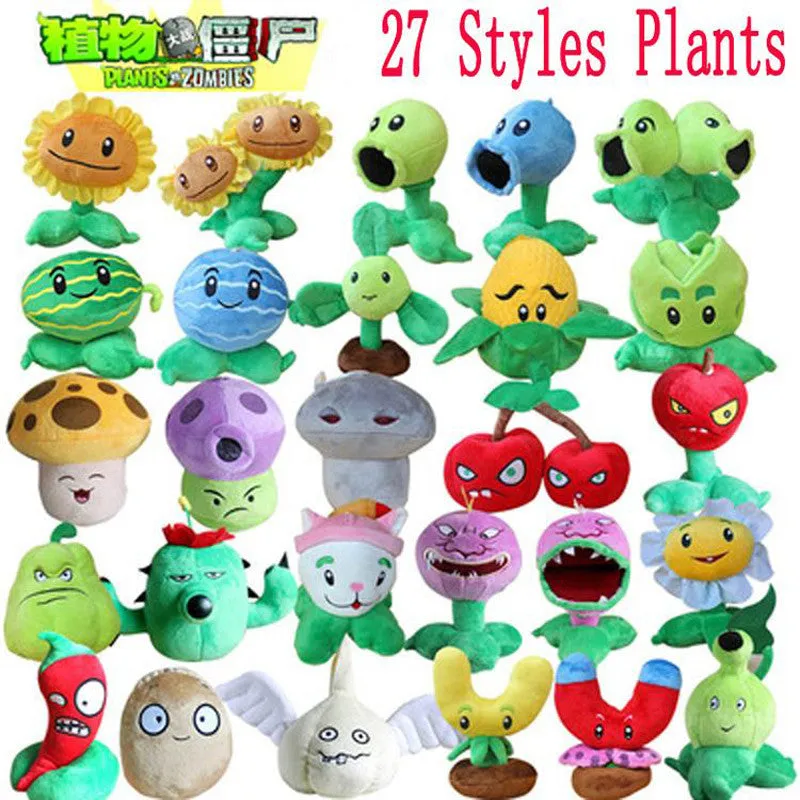 1pcs Plants vs Zombies Plush Toys 13-20cm Plants vs Zombies PVZ Plants Soft Plush Stuffed Toys Doll Game Figure Toy for Kids