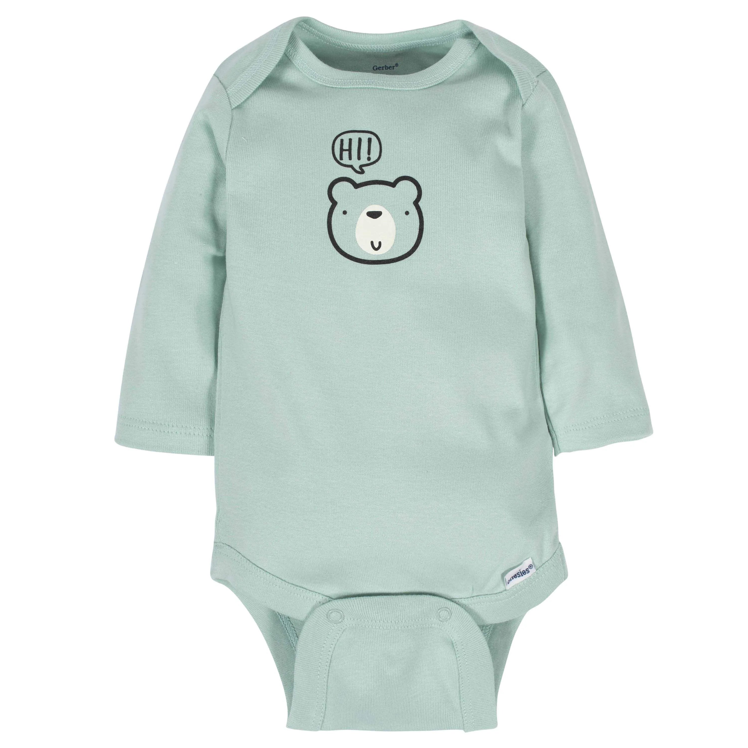 6-Pack Baby Boys Bear Long Sleeve Onesies® Bodysuits