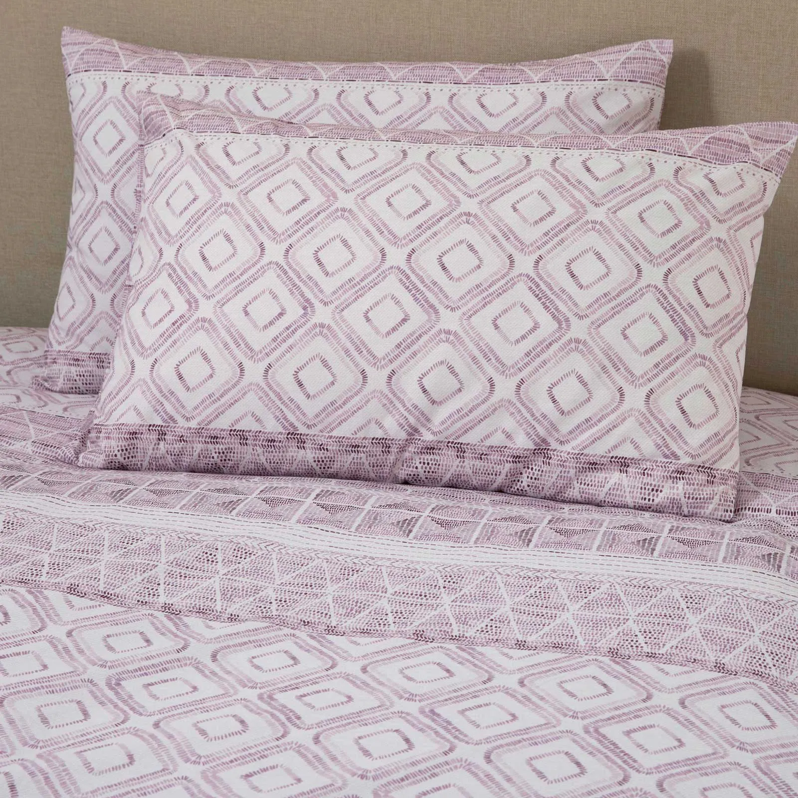 Aden Stripe Duvet Cover Set - Plum