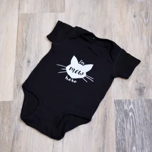 Baby Bodysuit - Mew Here Black