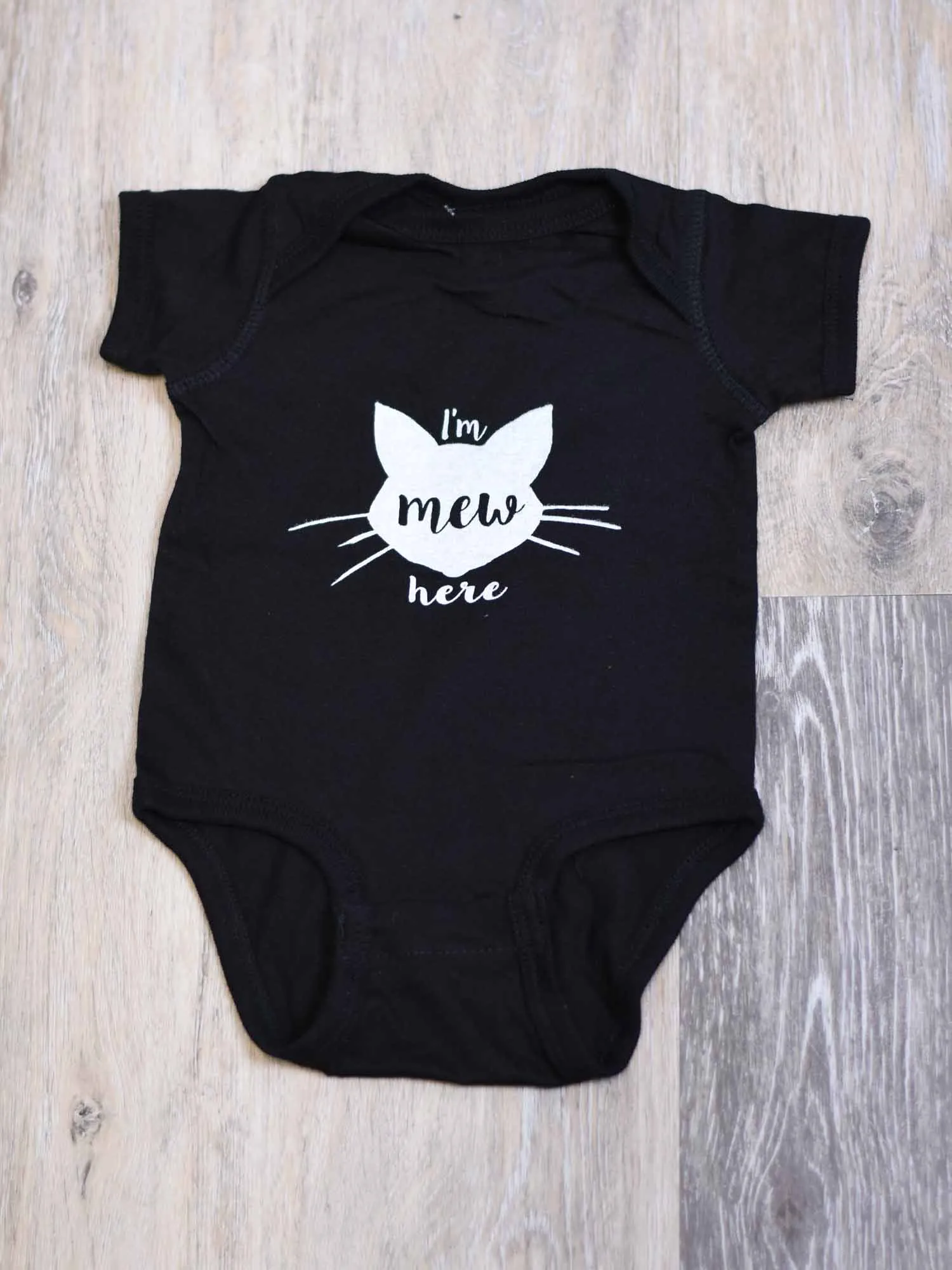 Baby Bodysuit - Mew Here Black