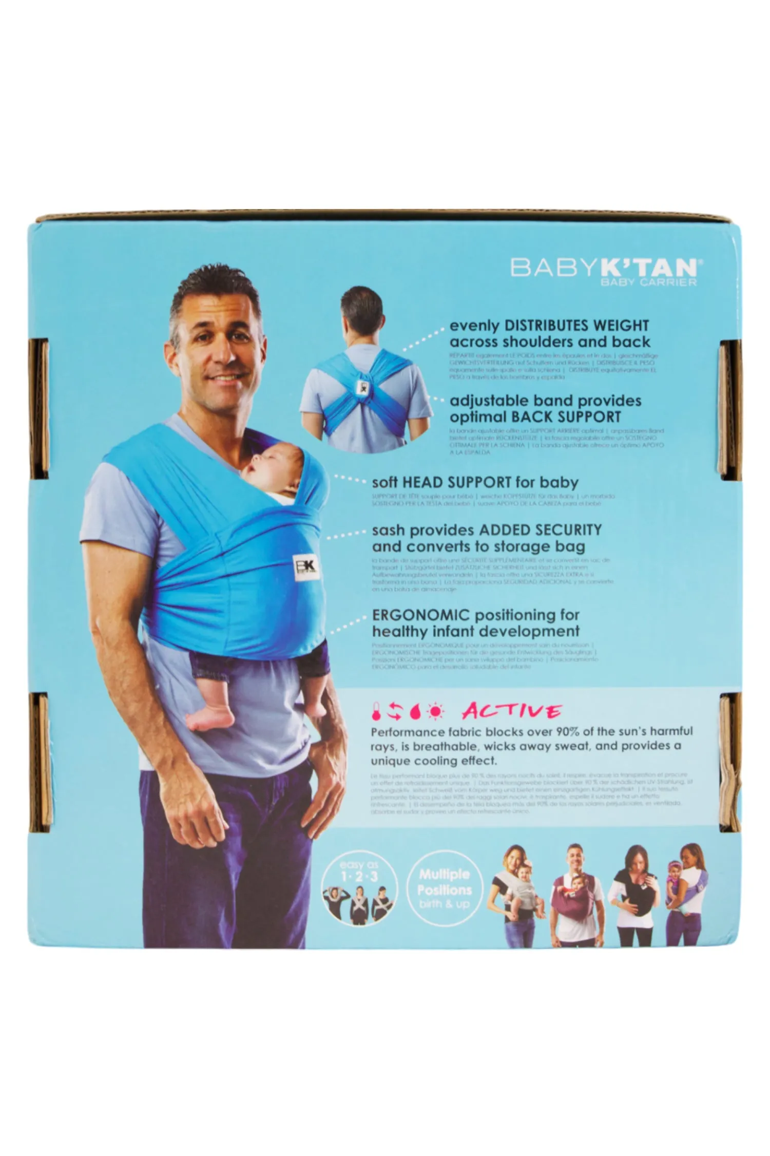 Baby K'tan Active Oasis Baby Carrier - Blue/Turquoise - M