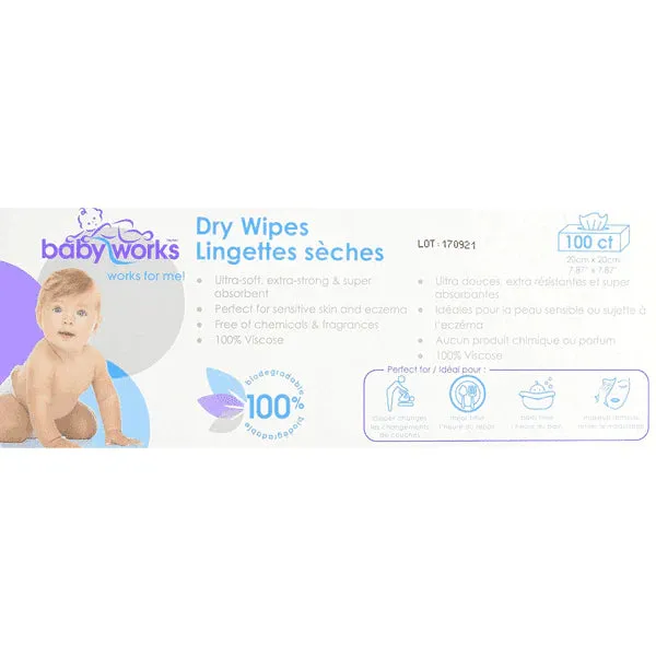 Baby Works Dry Wipes - 100 count