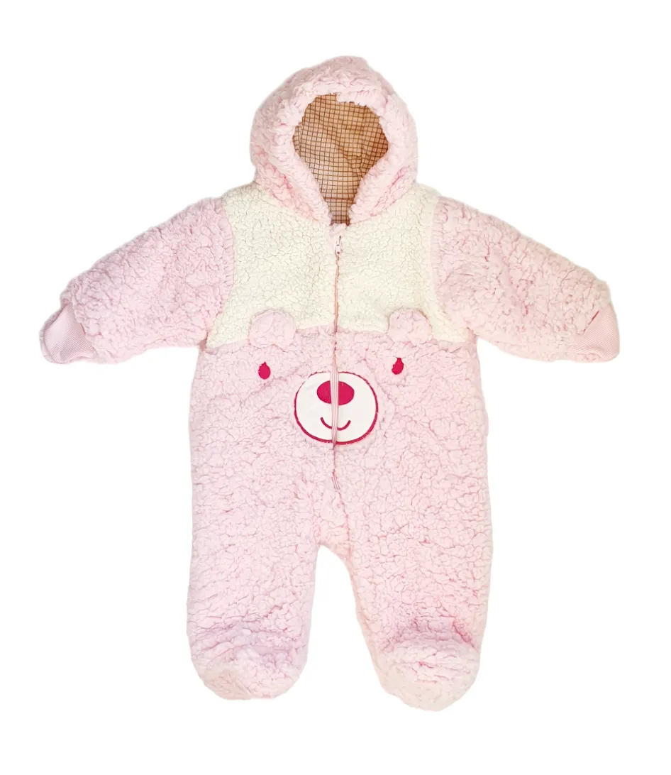 Bebetto Cute Bear Pramsuit Pink (0-9mths)