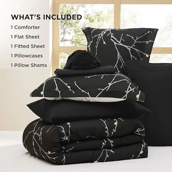 Bedsure Tree Branch Floral Pattern Bed in A Bag