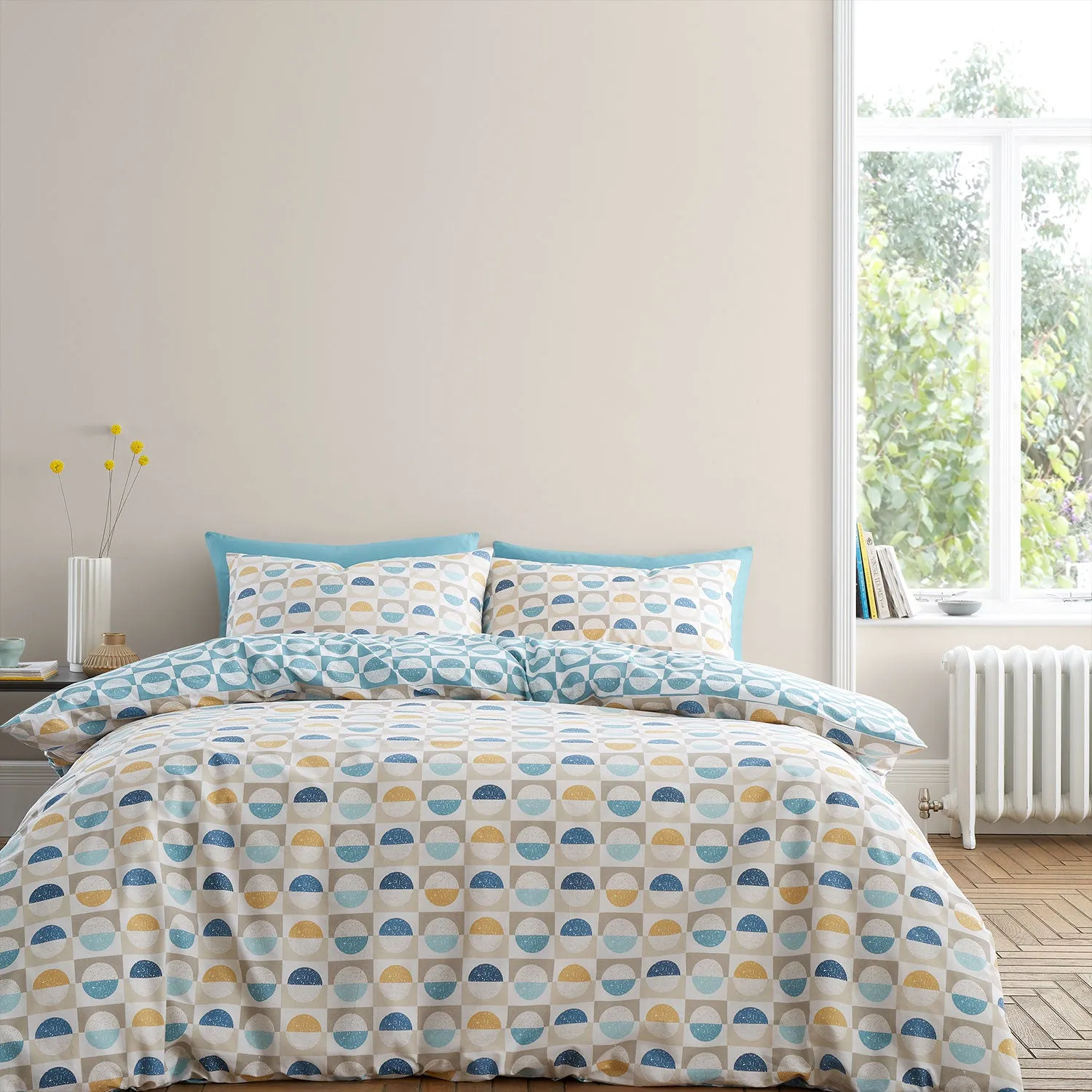 Bianca Hans Blue Retro Spot 200TC Cotton Duvet Cover Set