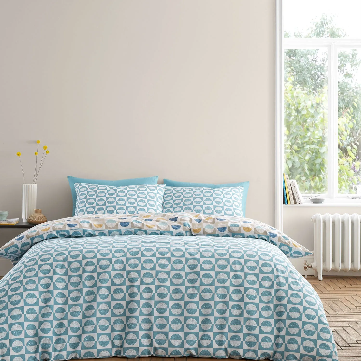 Bianca Hans Blue Retro Spot 200TC Cotton Duvet Cover Set