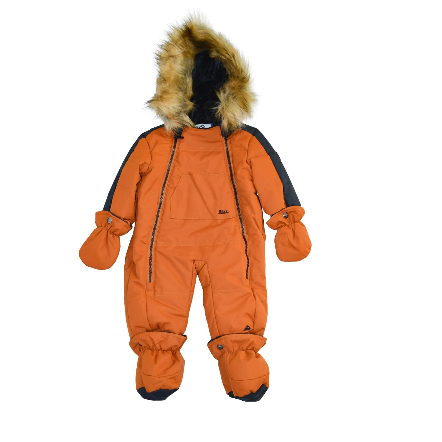 Blizz Baby Boys Orange Snow Suit - 1 piece - (6m to 24m) - 24WBLI3415