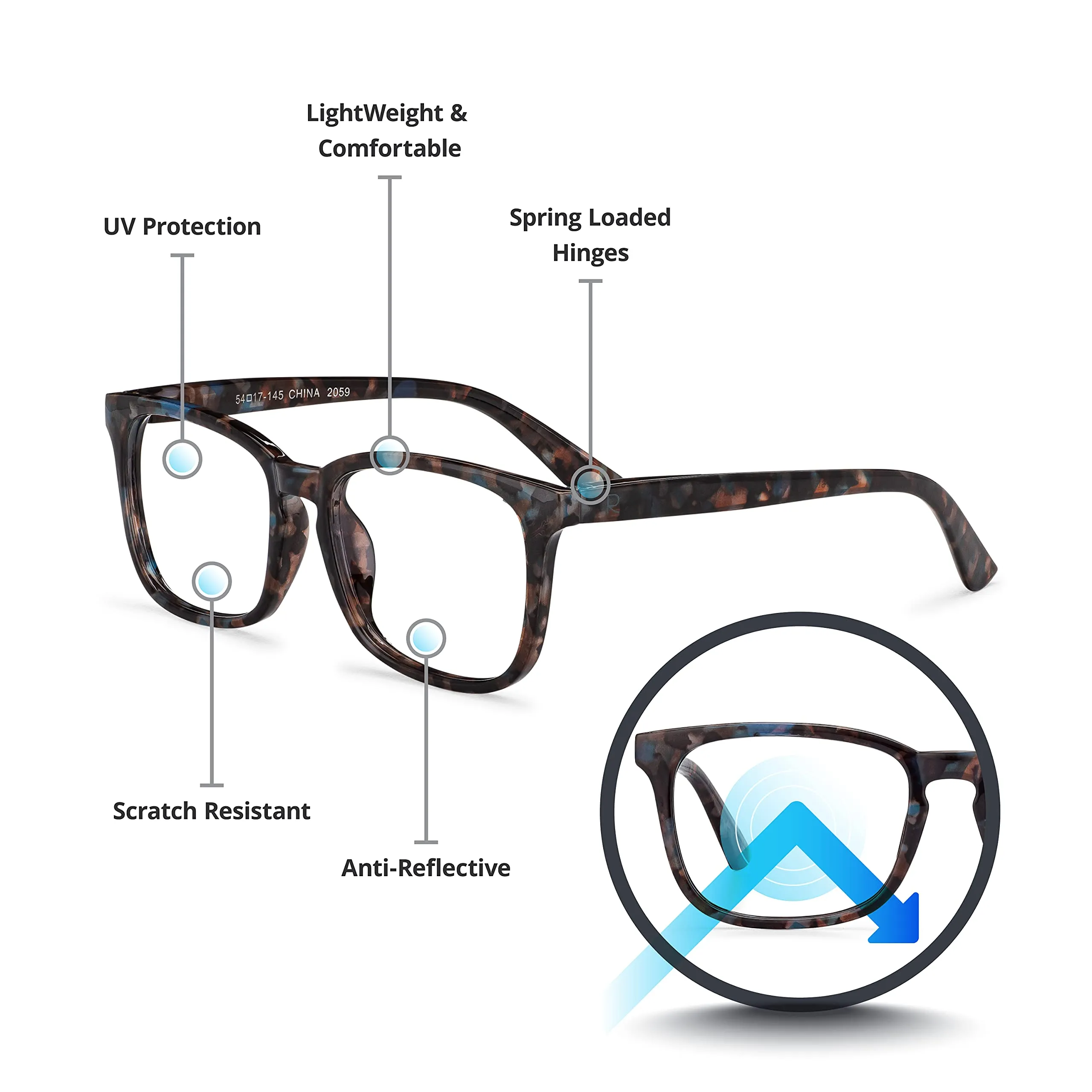 Blue-Light-Blocking-Reading-Glasses-Granite-0-00-Magnification-Computer-Glasses