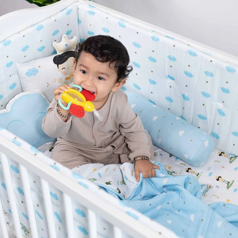 Blue The Little Prince Organic Cotton Cot Bedding Set