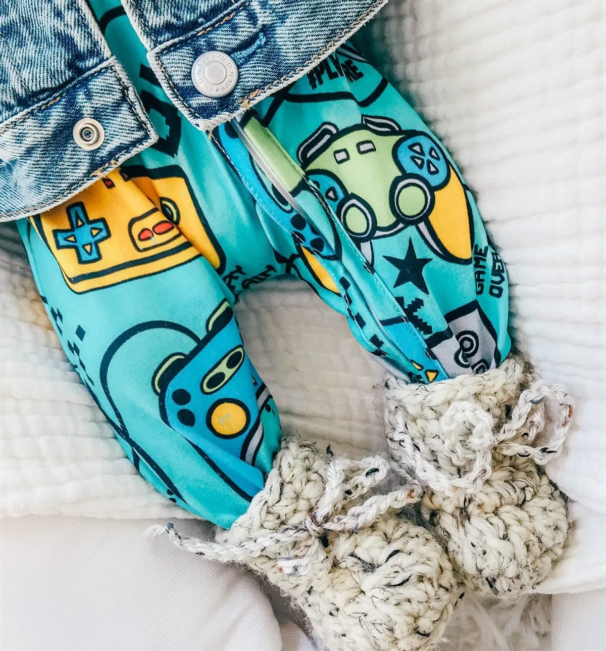 Boys Zippies Sleepers - Turquoise Video Games