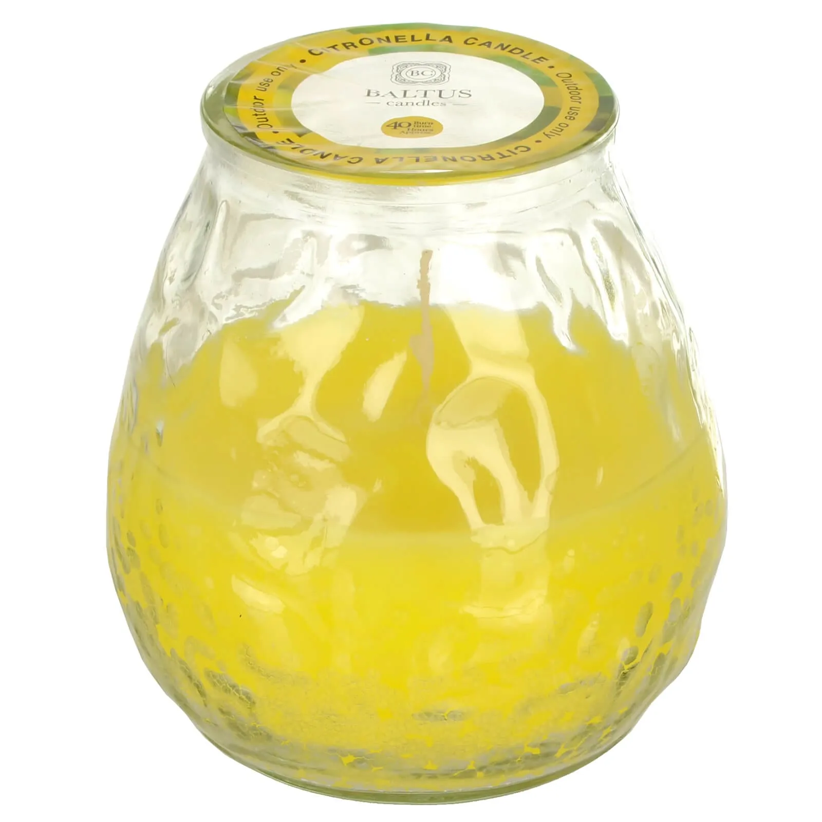 Citronella Candle Glass Jar Lemon Scented Outdoor Garden 40 Hours