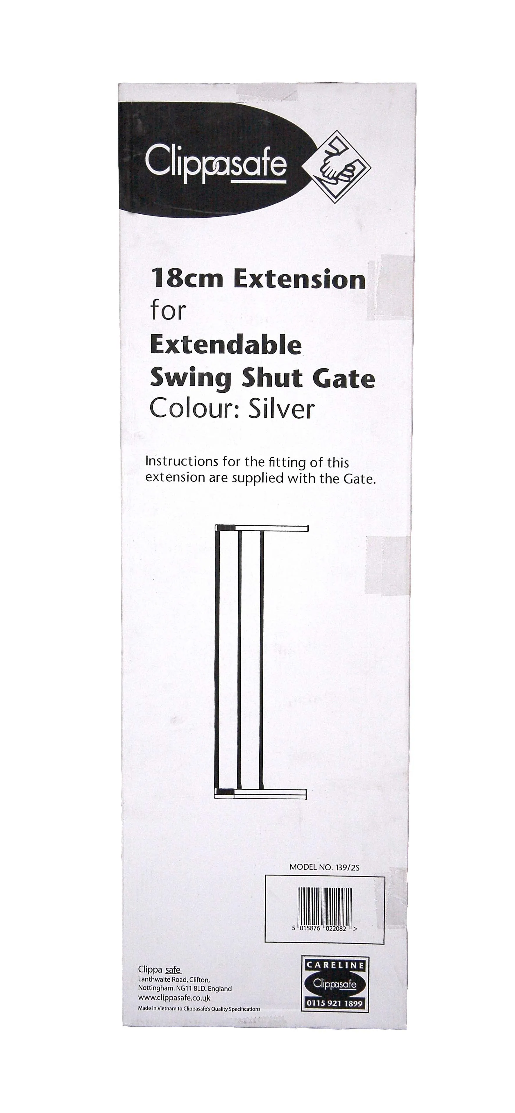 Clippasafe Extendable Swing Shut Gate Extension 18cm