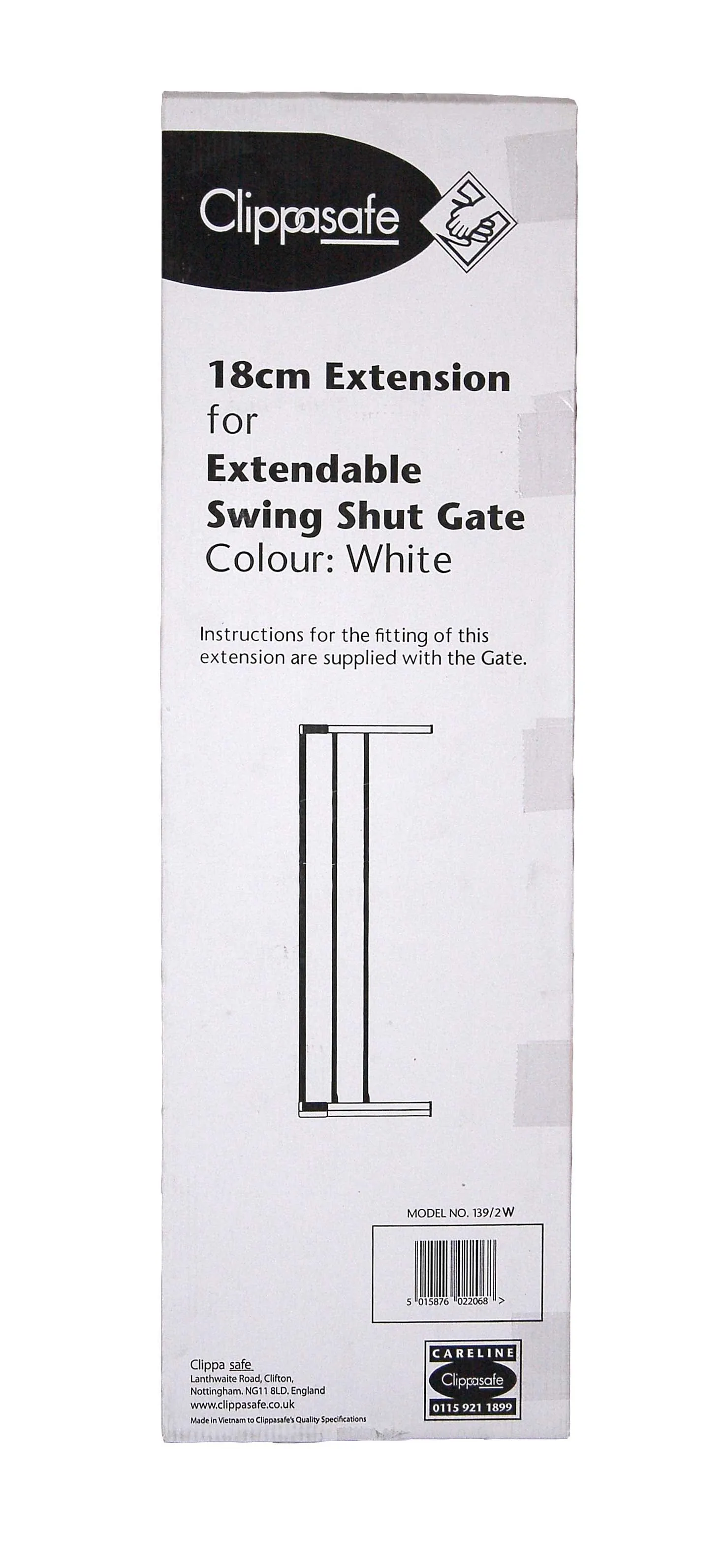 Clippasafe Extendable Swing Shut Gate Extension 18cm