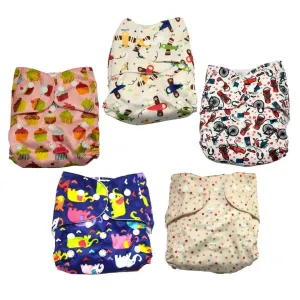 Combo of 5 Reusable Diapers - Option J