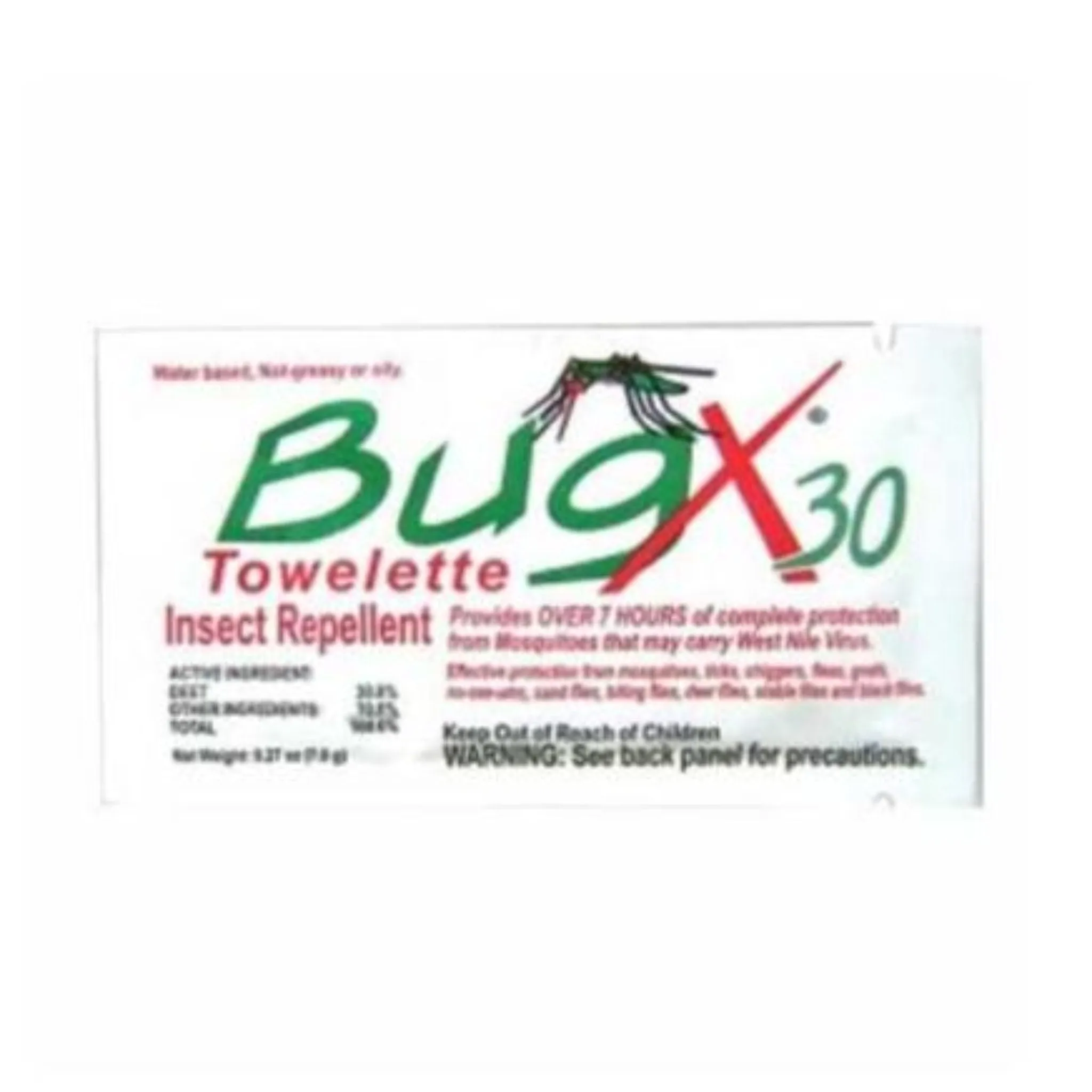 Coretex 12643 Bug X Insect Repellent 30% DEET Towelettes, Bulk Pack, Case of 300