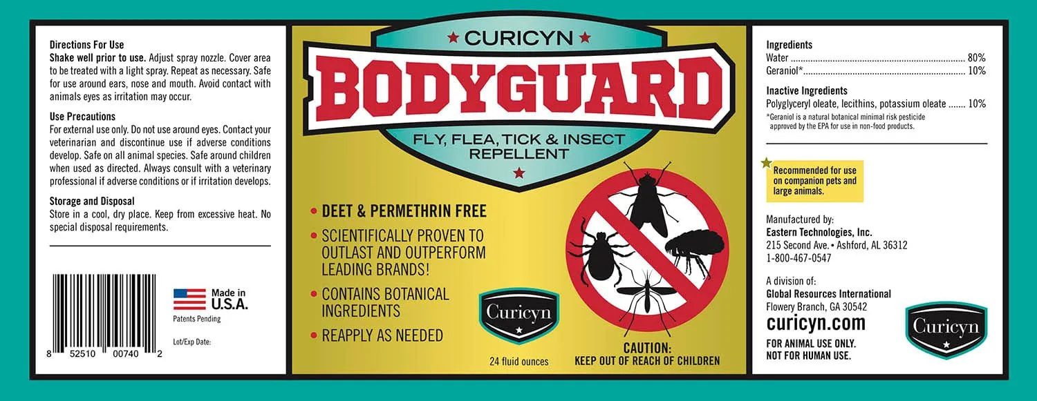 Curicyn's Bodyguard Fly, Flea, Tick and Insect Repellent