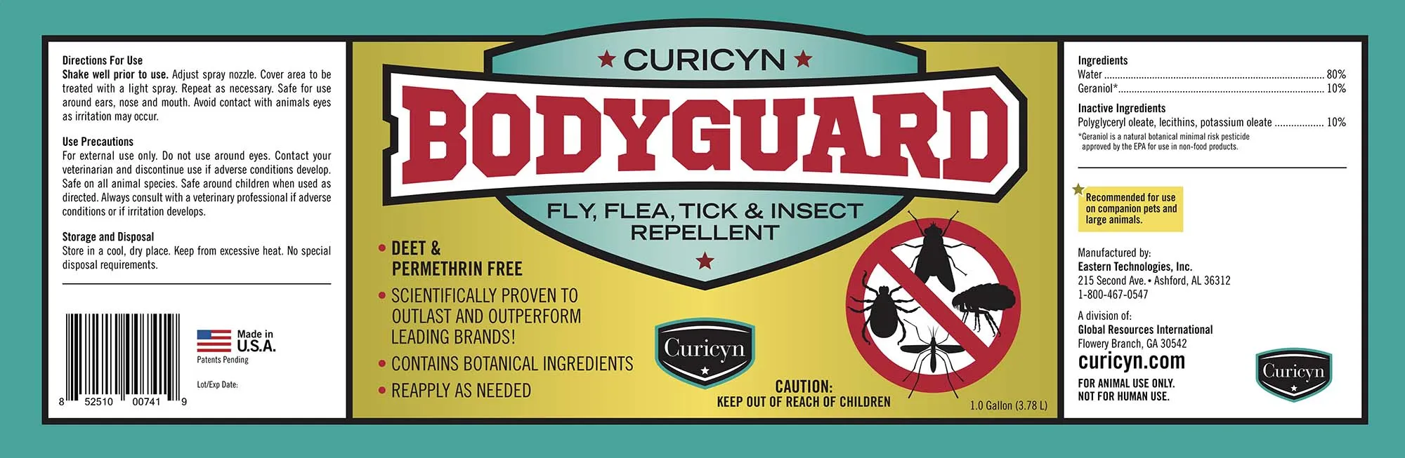 Curicyn's Bodyguard Fly, Flea, Tick and Insect Repellent