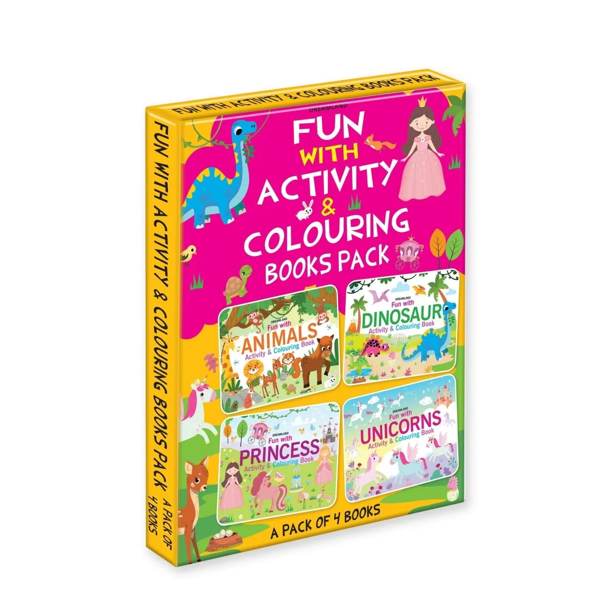 Dreamland Publications Fun With Activity & Colouring Books Pack- A Pack of 4 Books