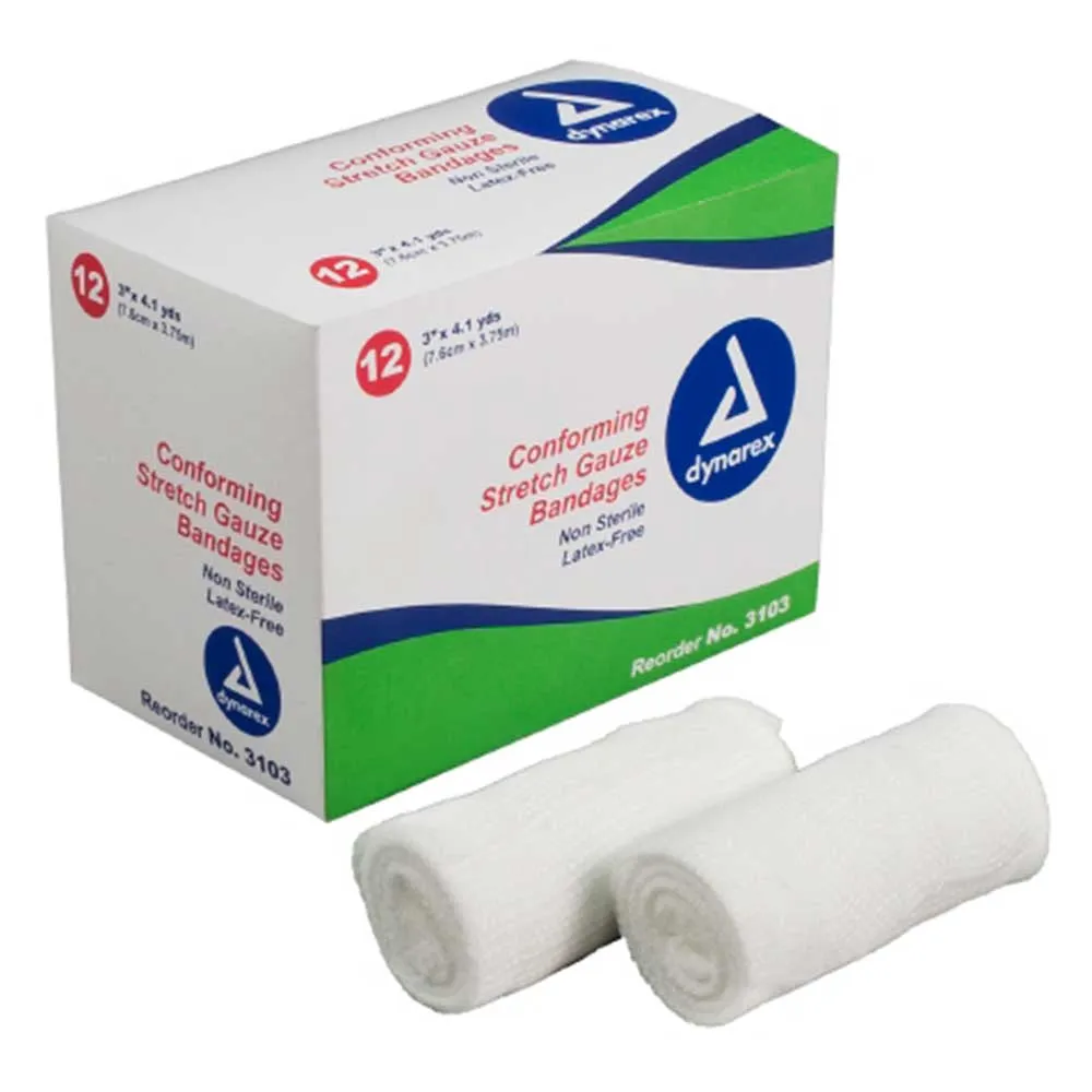 Dynarex Conforming Bandage - 3" x 4 1/10 yds, Box of 12