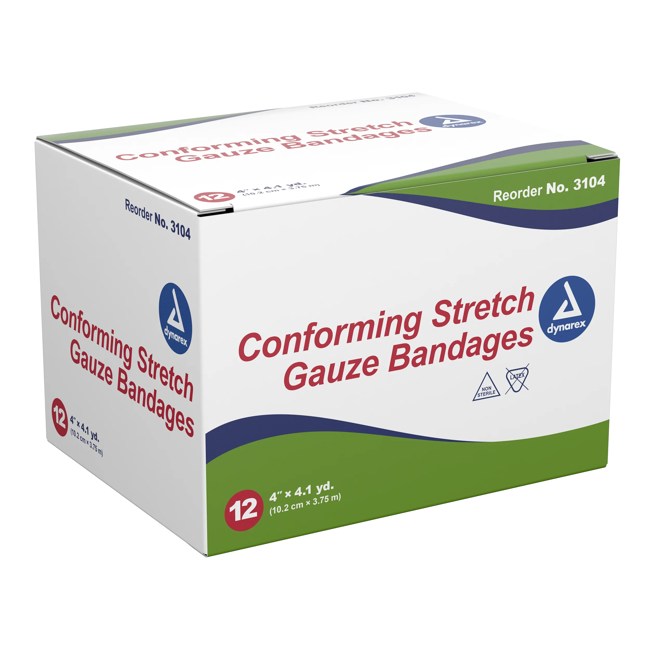 Dynarex - Stretch Gauze Bandage Roll - 4", Non-Sterile