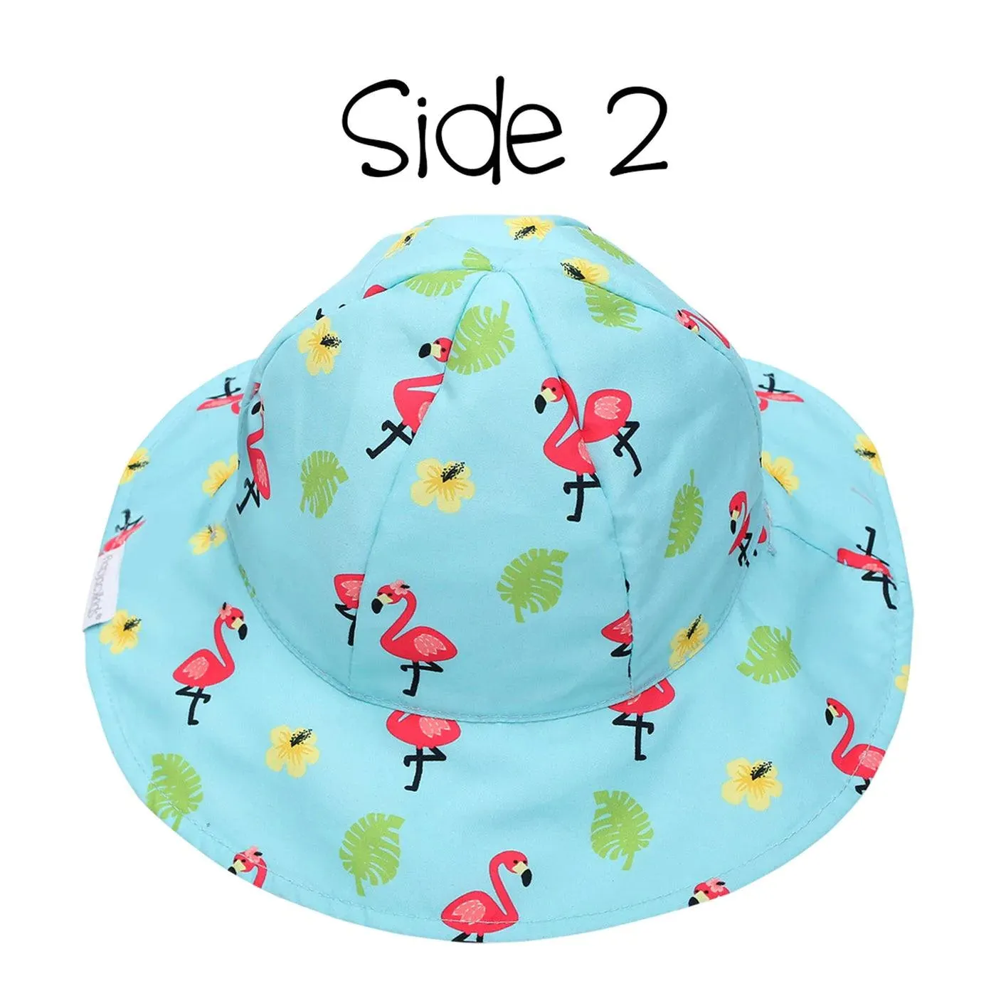 Flapjack Kids UPF50  Patterned Sun Hat - Flamingo/Fruit