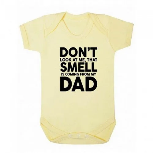 FLOSO Baby Boys/Girls That Smell Is Coming From My Dad Short Sleeve Bodysuit