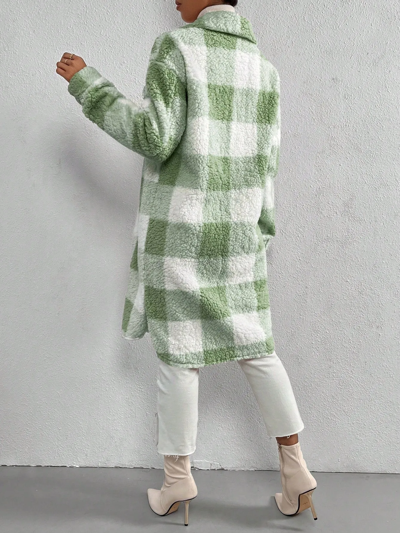 Frenchy Flap Pocket Drop Shoulder Teddy Coat