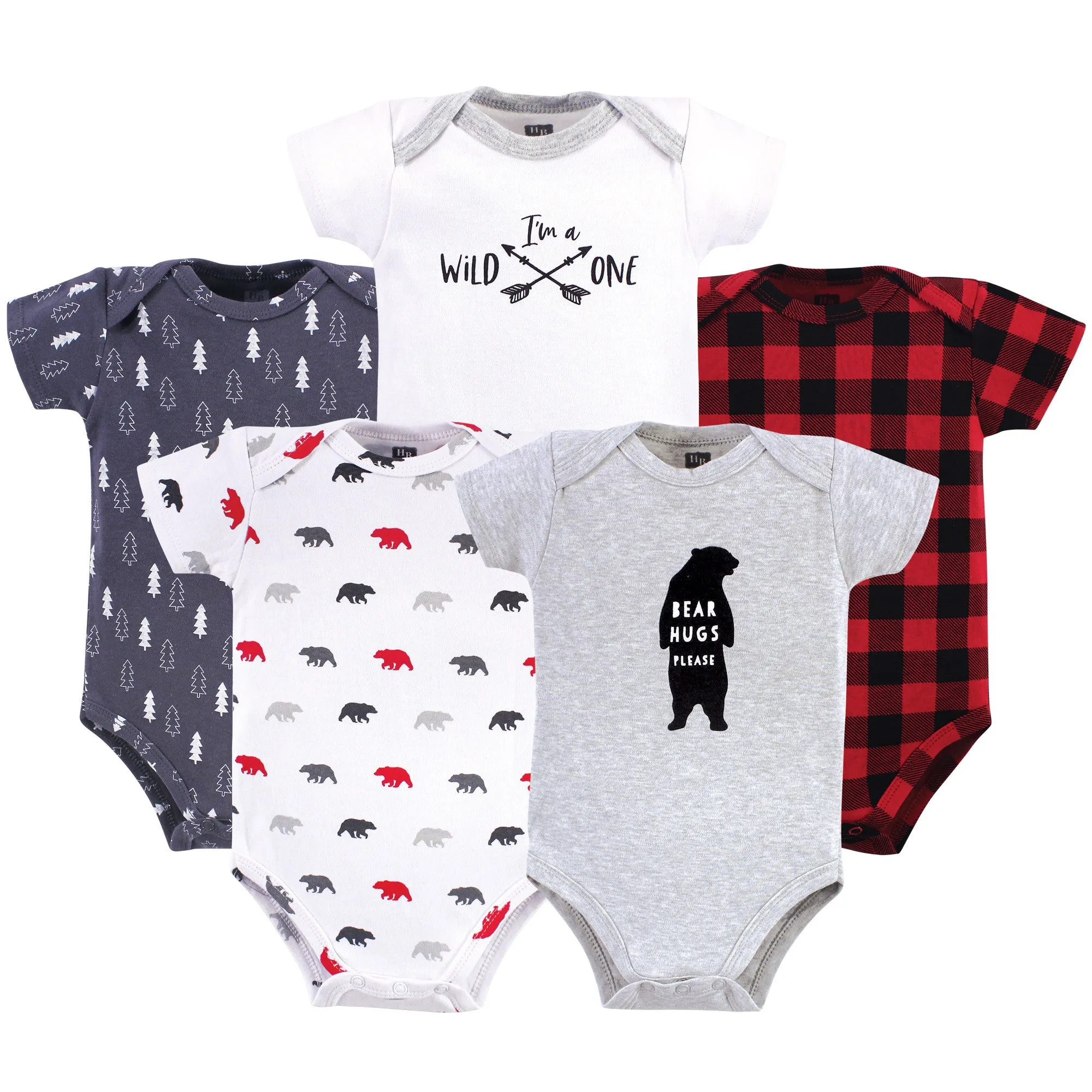 Hudson Baby Cotton Bodysuits, Baby Bear