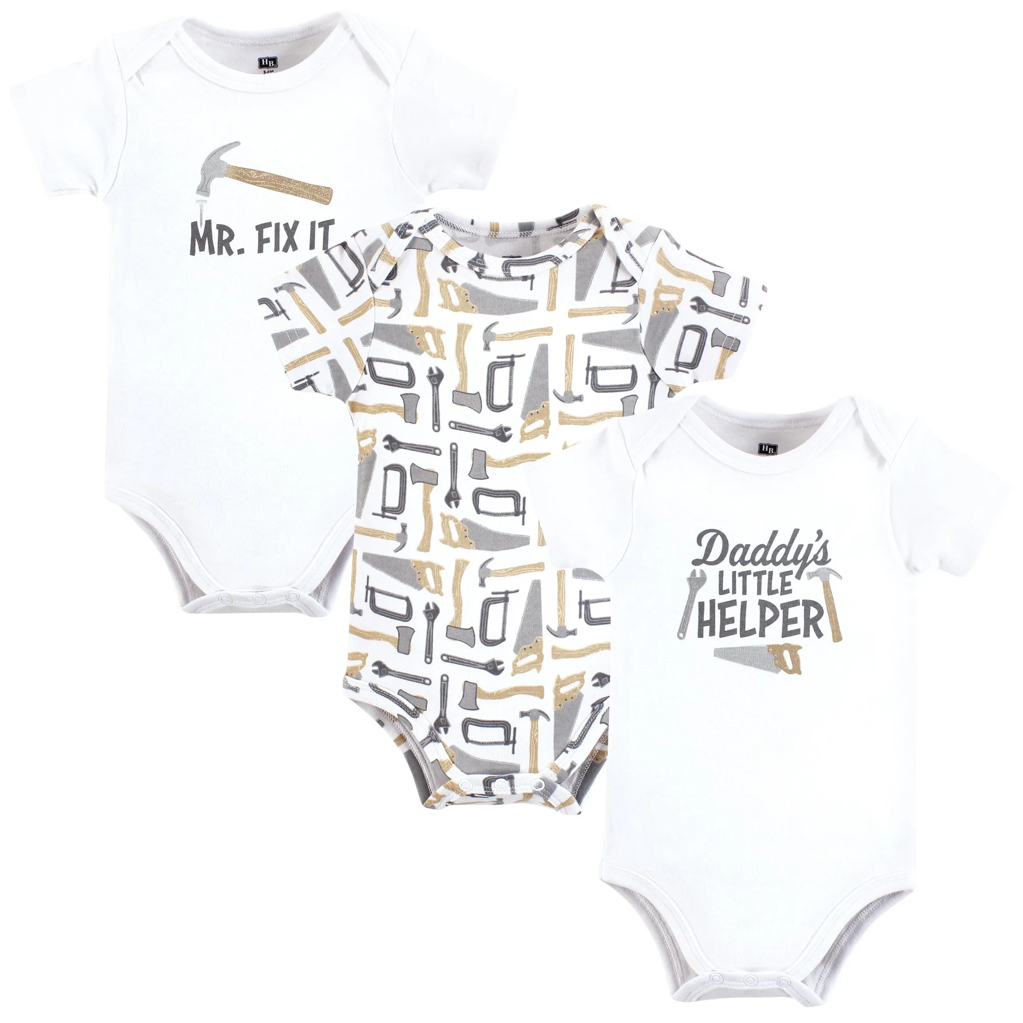 Hudson Baby Cotton Bodysuits, Daddys Helper Tools