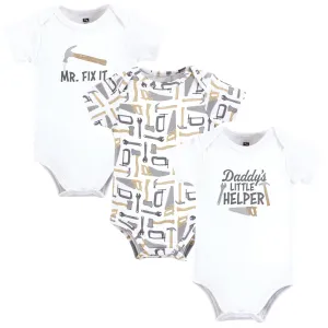 Hudson Baby Cotton Bodysuits, Daddys Helper Tools