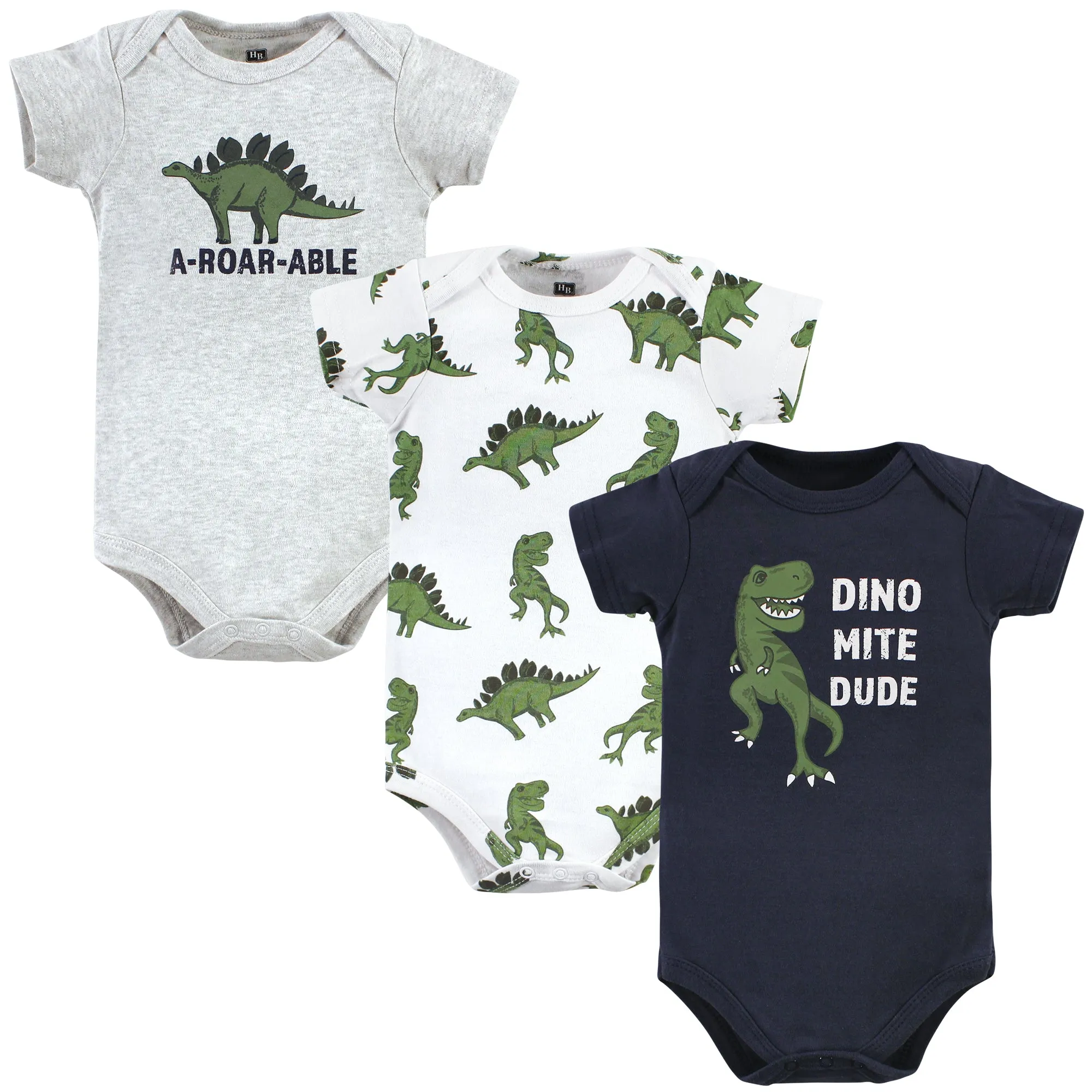 Hudson Baby Cotton Bodysuits, Dinomite Dude