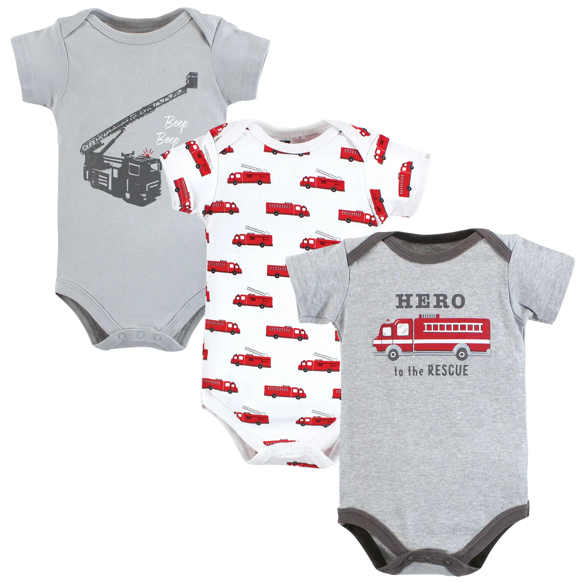 Hudson Baby Cotton Bodysuits, Firetruck Hero