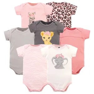 Hudson Baby Cotton Bodysuits, Girl Safari