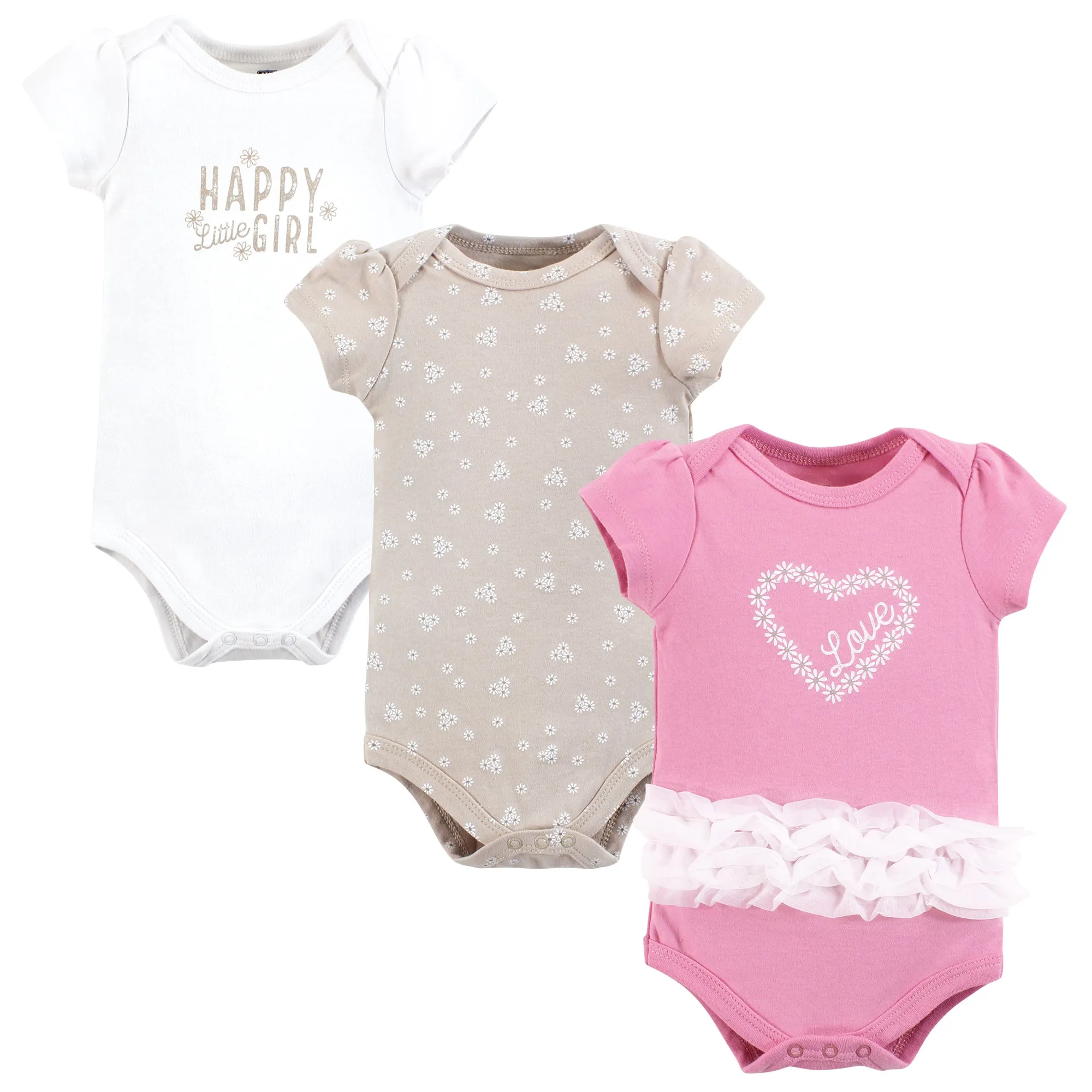 Hudson Baby Cotton Bodysuits, Love Daisy Tutu