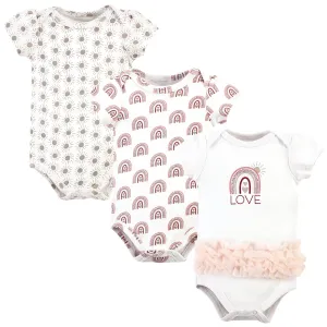 Hudson Baby Cotton Bodysuits, Love RainbowTutu