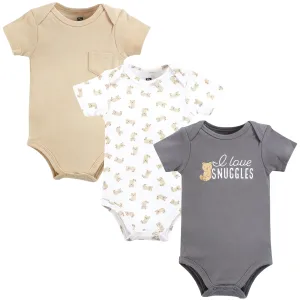 Hudson Baby Cotton Bodysuits, Love Snuggles Bear