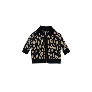 Huxbaby Leopard Reversible Knit Bomber Jacket