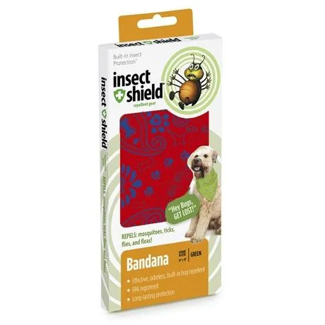 Insect Shield Paisley Flea & Tick Repellent Bandana for Dogs (Poppy)