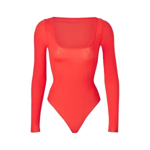 JELLY SHEER LONG SLEEVE BODYSUIT | POPPY