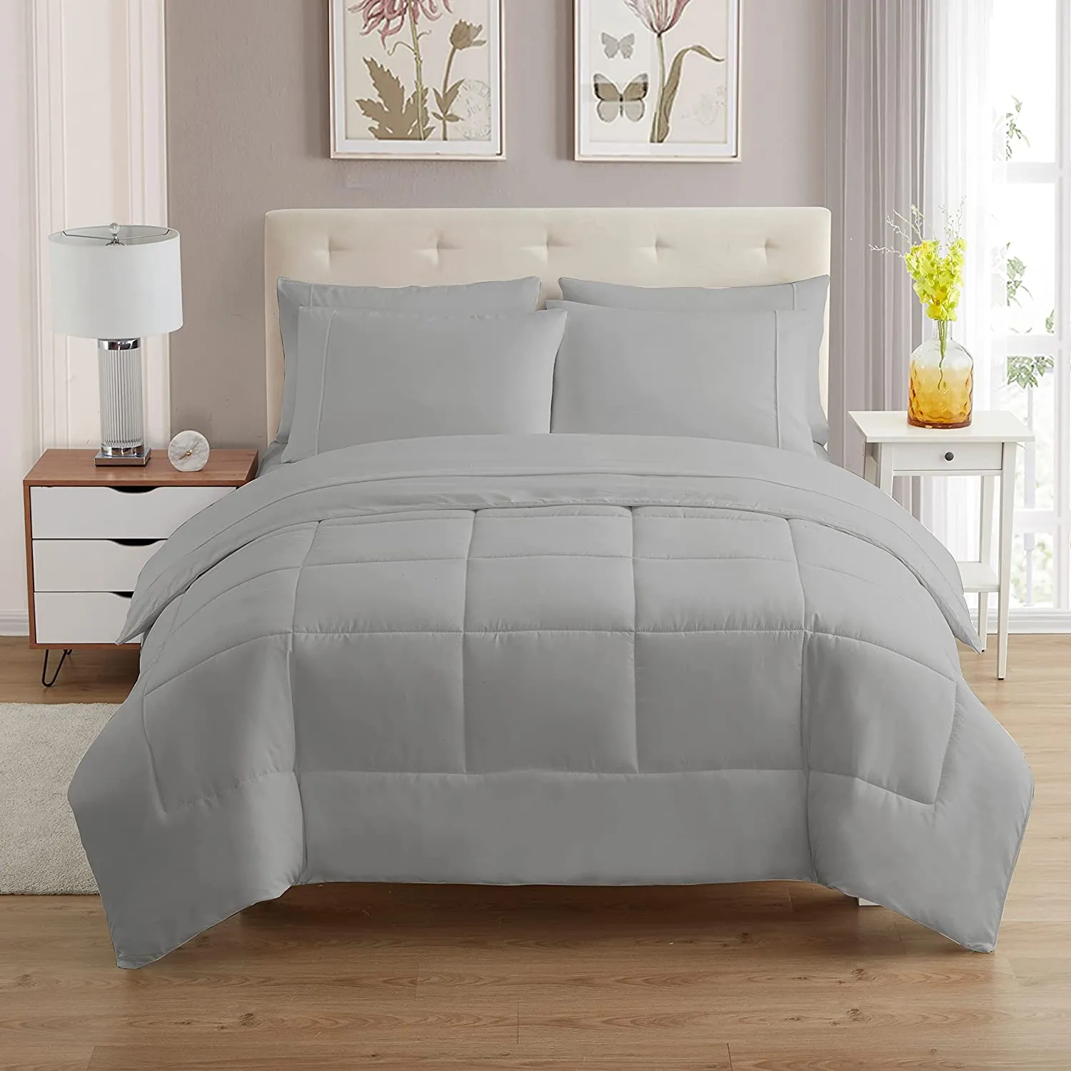 Light Gray Study Bed Set