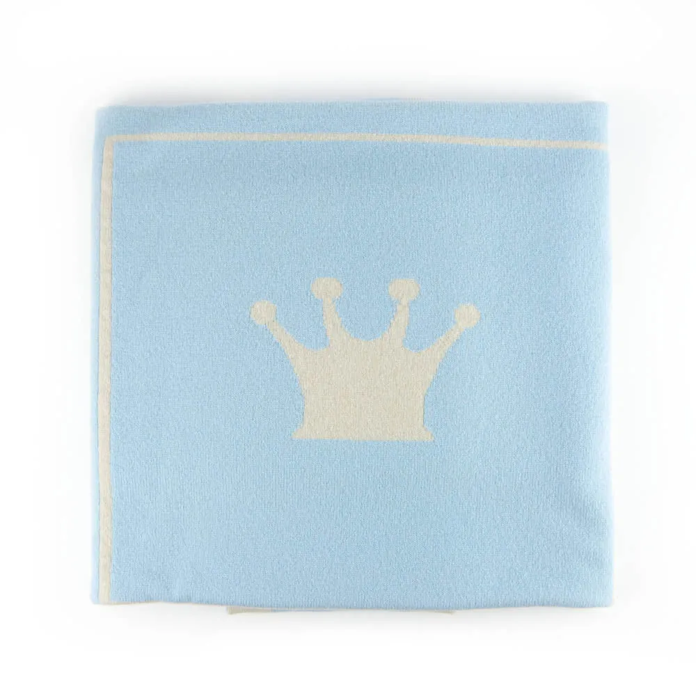 Little Royals Cashmere Crown Plaid - Blue/Beige