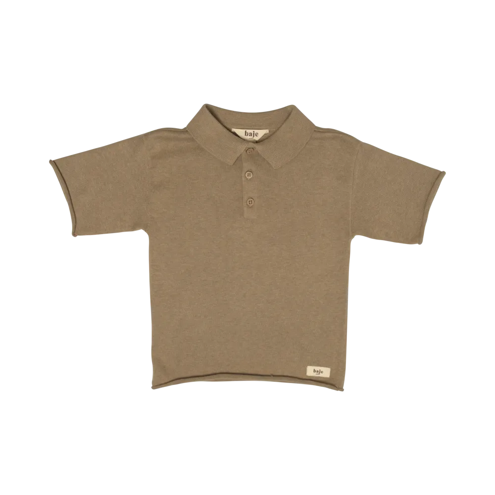 MACKAY KNITTED CASHMERE POLO-Taupe