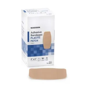 Mckesson 16-4825 Adhesive Bandage Strip 2 X 4 Inch Plastic Square Tan Sterile Box of 50