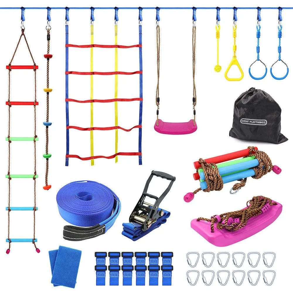 Ninja Warrior Obstacle Course with 8 accessories