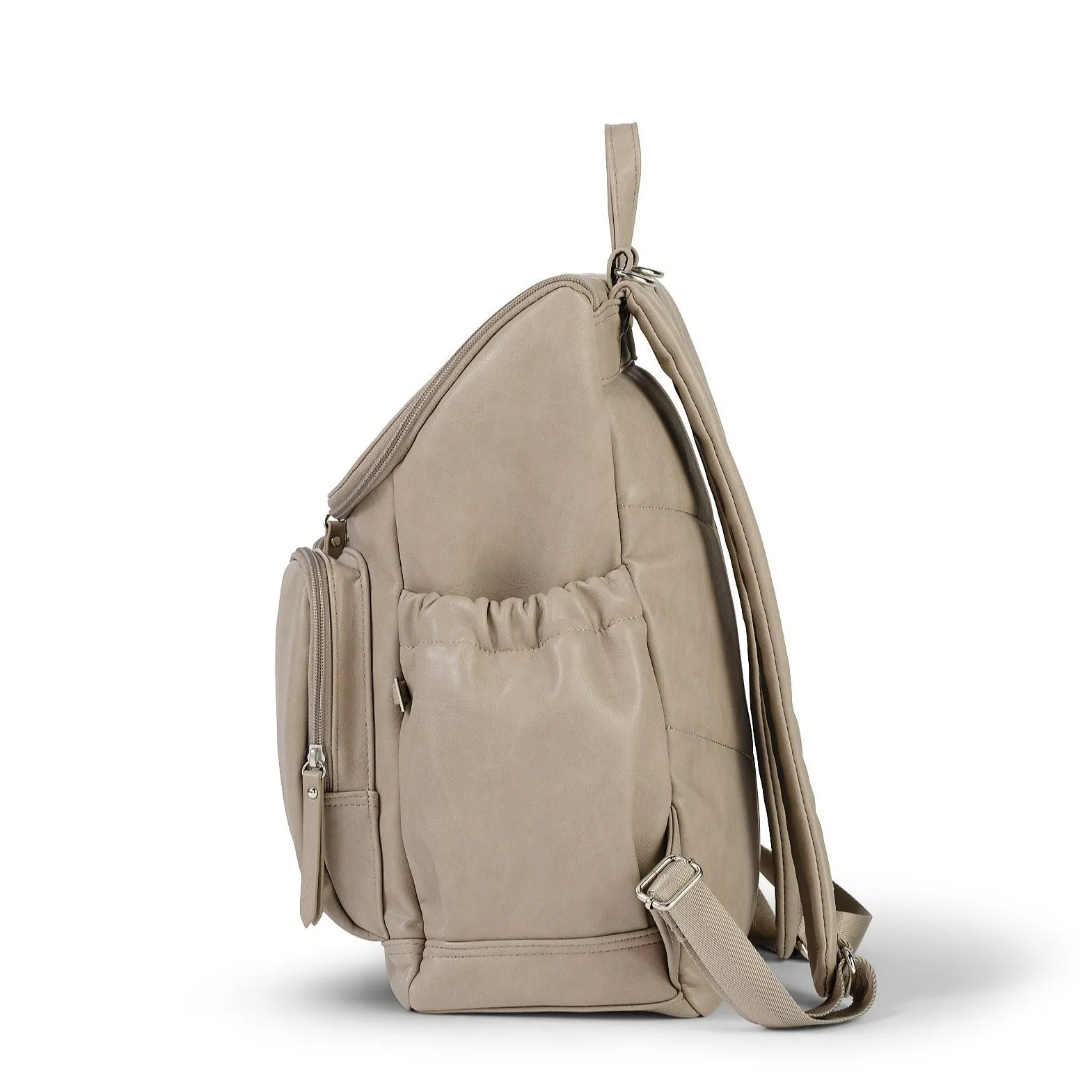 Oioi Signature Diaper Backpack - Taupe Vegan Leather