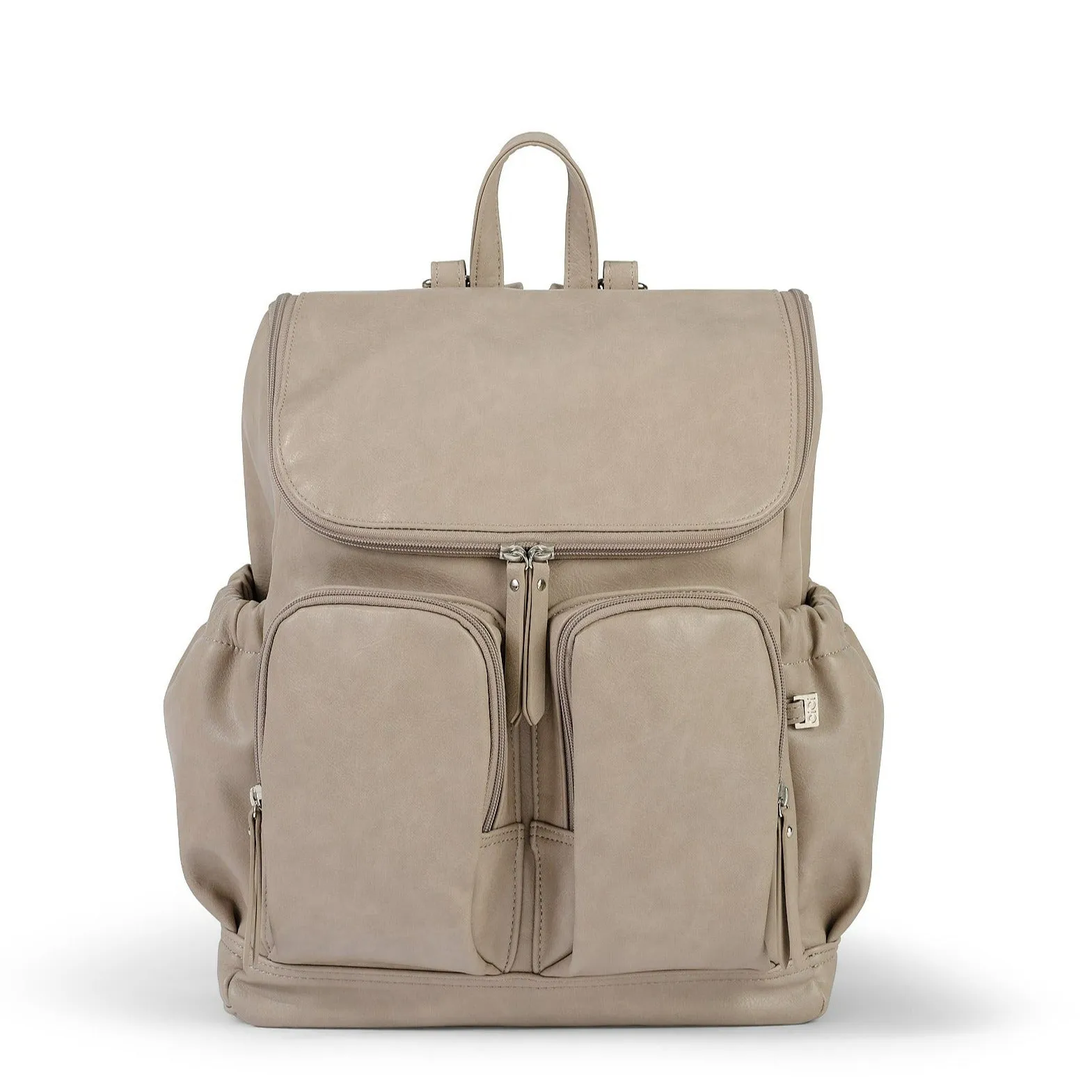 Oioi Signature Diaper Backpack - Taupe Vegan Leather