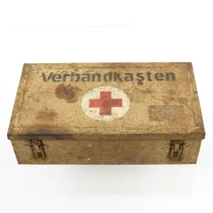 Original German WWII DAK Afrika Korps Verbandkasten Medic First Aid Steel Chest