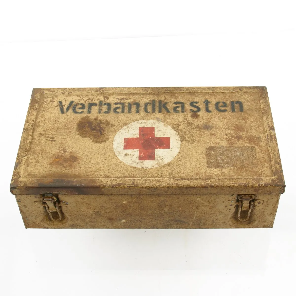 Original German WWII DAK Afrika Korps Verbandkasten Medic First Aid Steel Chest