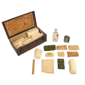 Original German WWII Verbandkasten Medic First Aid Set in Gray Blue Steel Chest with 1942 Dated Label